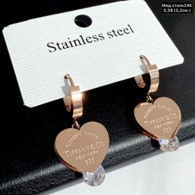 Сережки мед.сталь24К 10494 (3,2см.)